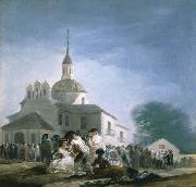 Francisco de Goya La ermita de San Isidro el dia de la fiesta oil painting